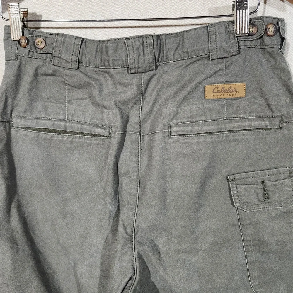 Cabelas Outdoors Mens 30x32 Convertible Cargo Pants Olive Gray Hiking Utility